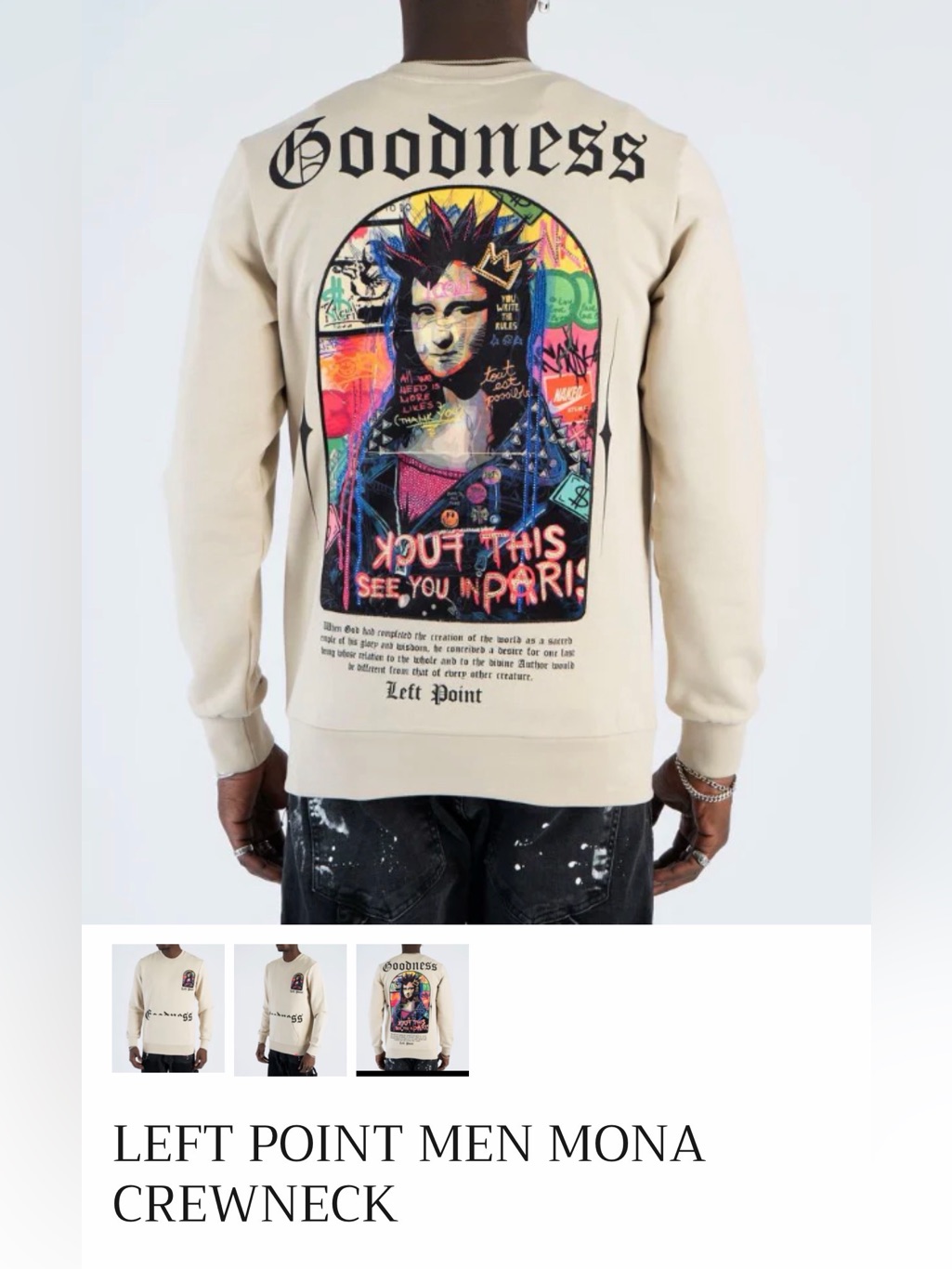 Men Mona Crewneck Sweatshirt - White